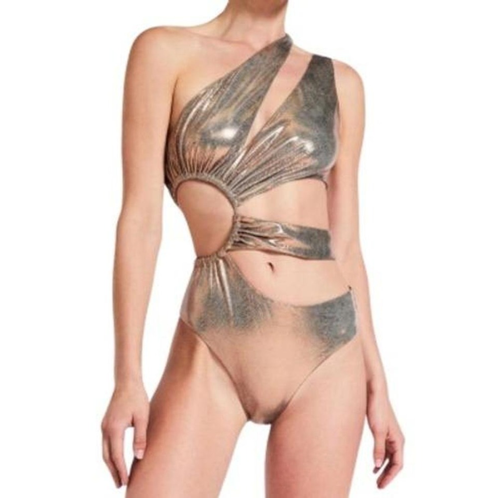 Women's Medium DEVON WINDSOR Nadine One Piece Cutout Sexy Swimsuit Bronze Boa